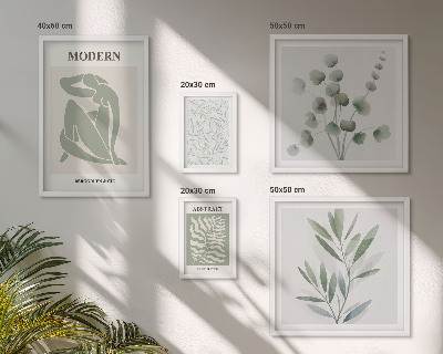 Framed photo set Stylish plant decorative motifs