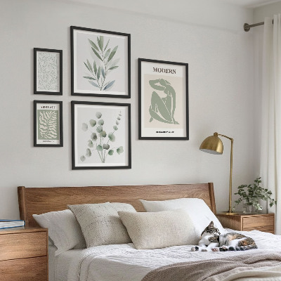 Framed photo set Stylish plant decorative motifs