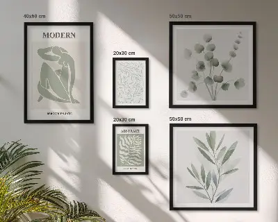 Framed photo set with stylish plant decorative motifs