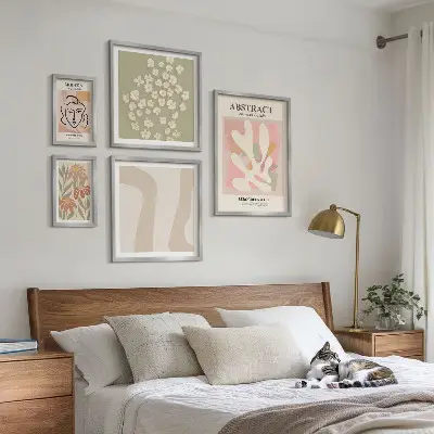 Abstract Floral Framed Photo Set stylish interior wall art