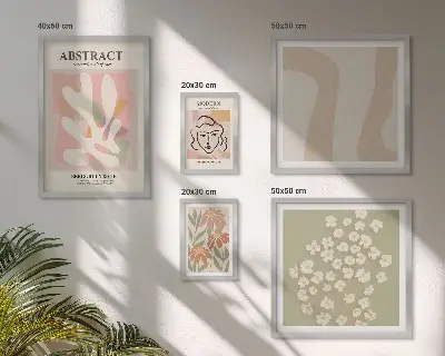 Abstract Floral Framed Photo Set stylish interior wall art