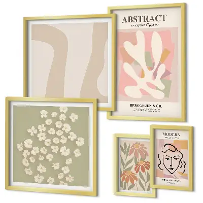 Abstract Floral Framed Photo Set stylish interior wall art