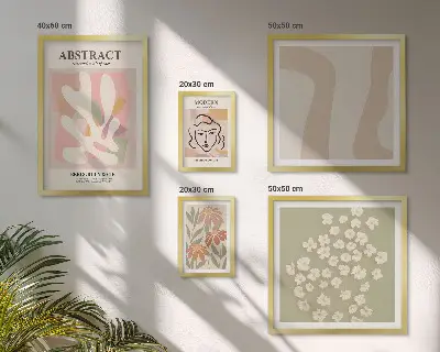 Abstract Floral Framed Photo Set stylish interior wall art