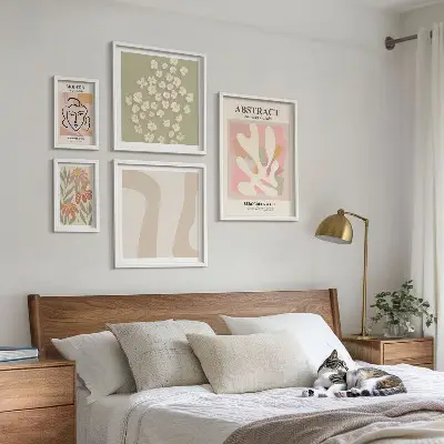 Abstract Floral Framed Photo Set stylish interior wall art