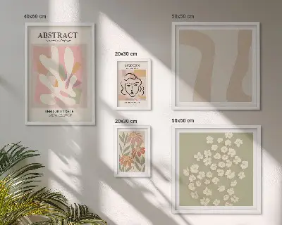 Abstract Floral Framed Photo Set stylish interior wall art