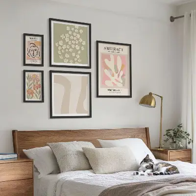 Abstract Floral Framed Photo Set stylish interior wall art