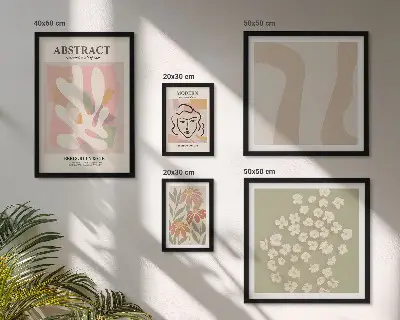 Abstract Floral Framed Photo Set stylish interior wall art