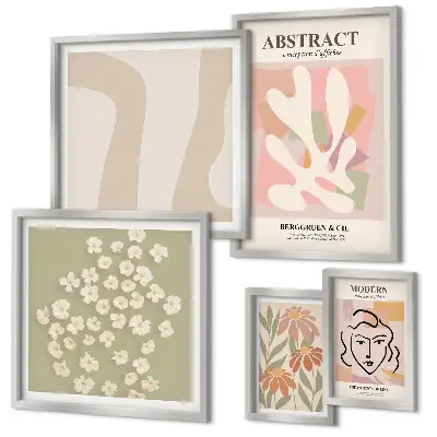 Abstract Floral Framed Photo Set stylish interior wall art