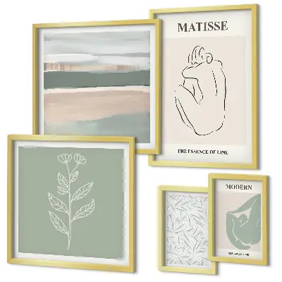 Stylish plant wall art set of 5 pieces