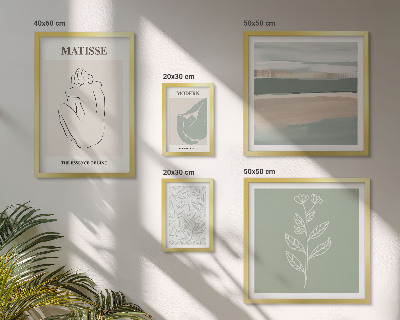 Set of 5 wall art pieces Stylish plant graphics