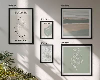Set of 5 wall art pieces Stylish plant graphics