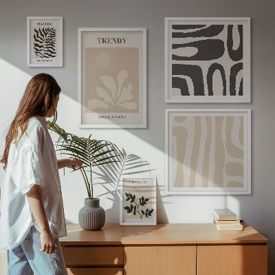 Gallery wall Stylish plant decorative motifs