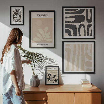 Gallery wall Stylish plant decorative motifs