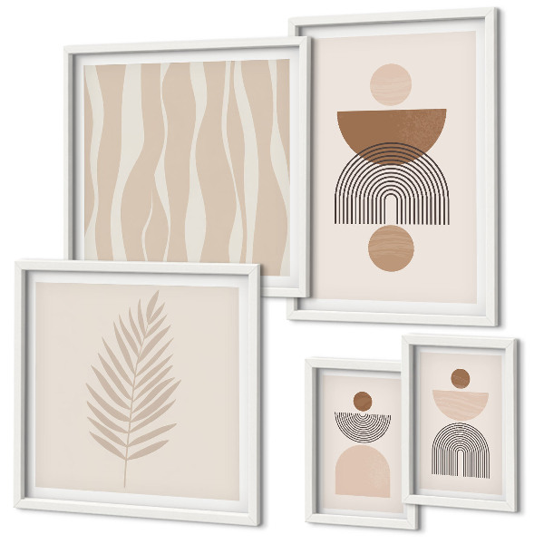 Set of 5 wall art pieces Abstract forms of nature