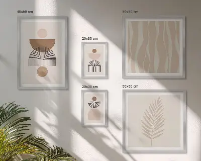 Abstract forms of nature wall art set of 5 pieces