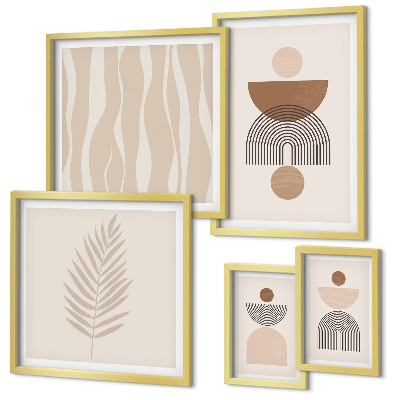 Set of 5 wall art pieces Abstract forms of nature