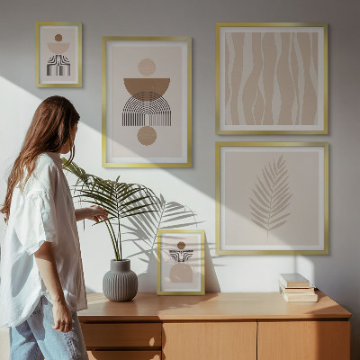 Set of 5 wall art pieces Abstract forms of nature