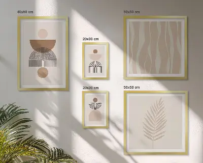 Abstract forms of nature wall art set of 5 pieces