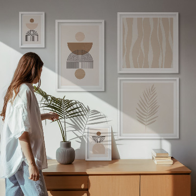 Set of 5 wall art pieces Abstract forms of nature