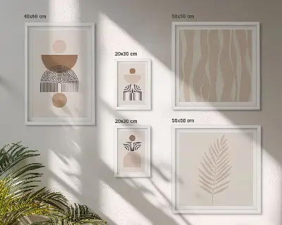 Abstract forms of nature wall art set of 5 pieces