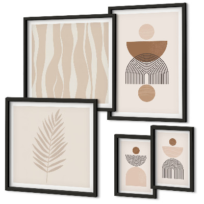 Set of 5 wall art pieces Abstract forms of nature