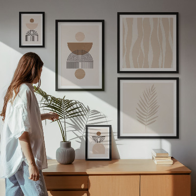 Set of 5 wall art pieces Abstract forms of nature