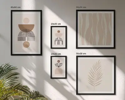 Abstract forms of nature wall art set of 5 pieces