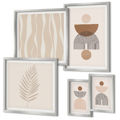 Set of 5 wall art pieces Abstract forms of nature