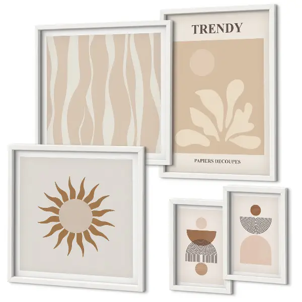 Abstract wall art set stylish gallery wall decorations