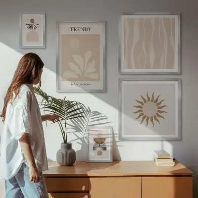 Abstract wall art set stylish gallery wall decorations