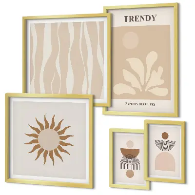 Abstract wall art set stylish gallery wall decorations