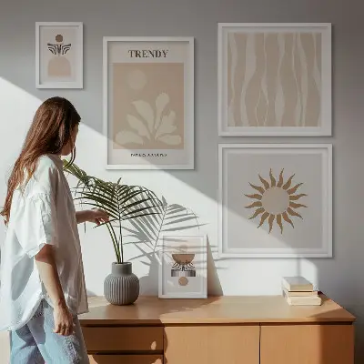 Gallery wall Stylish abstract decorations