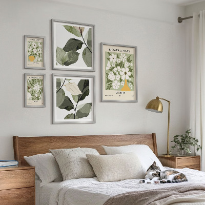 Framed photo set Floral motifs London Dublin Tokyo