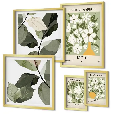 Framed floral London, Dublin, and Tokyo photo set set of three city-themed floral prints