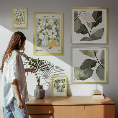 Framed photo set Floral motifs London Dublin Tokyo