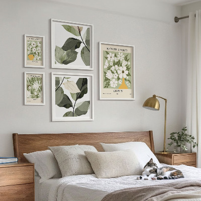 Framed photo set Floral motifs London Dublin Tokyo