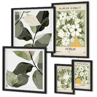 Framed floral London, Dublin, and Tokyo photo set set of three city-themed floral prints