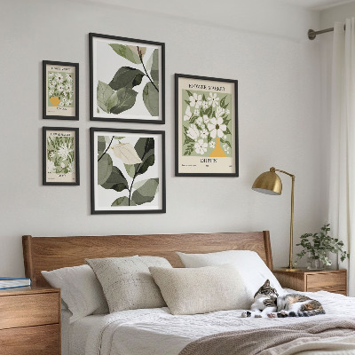 Framed photo set Floral motifs London Dublin Tokyo
