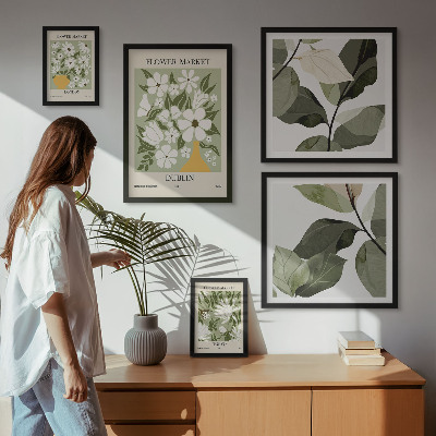 Framed photo set Floral motifs London Dublin Tokyo