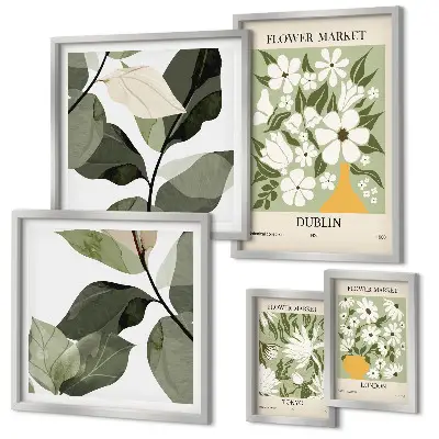 Framed floral London, Dublin, and Tokyo photo set set of three city-themed floral prints