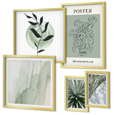 Gallery wall nature-inspired plant prints
