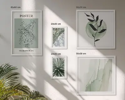 Gallery wall nature-inspired plant prints