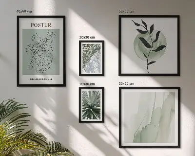 Gallery wall nature-inspired plant prints