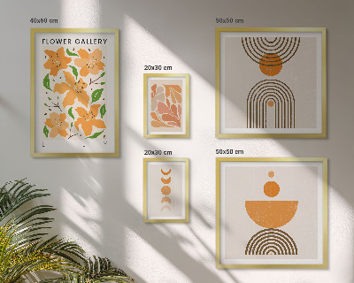 Set of 5 wall art pieces Stylish flowers and geometry