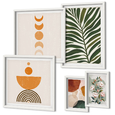 Framed photo set Plant patterns boho shapes