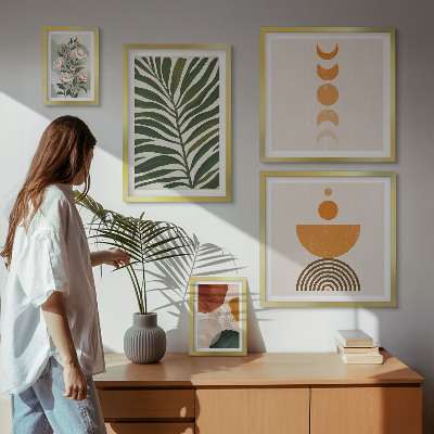 Framed photo set Plant patterns boho shapes