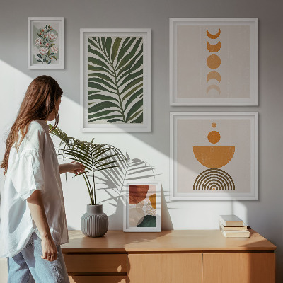 Framed photo set Plant patterns boho shapes