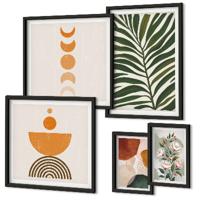Framed photo set Plant patterns boho shapes