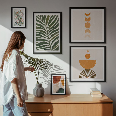Framed photo set Plant patterns boho shapes