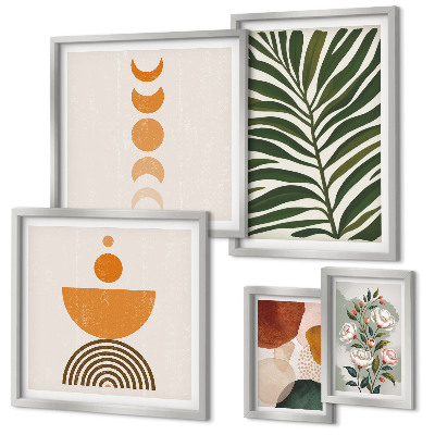 Framed photo set Plant patterns boho shapes